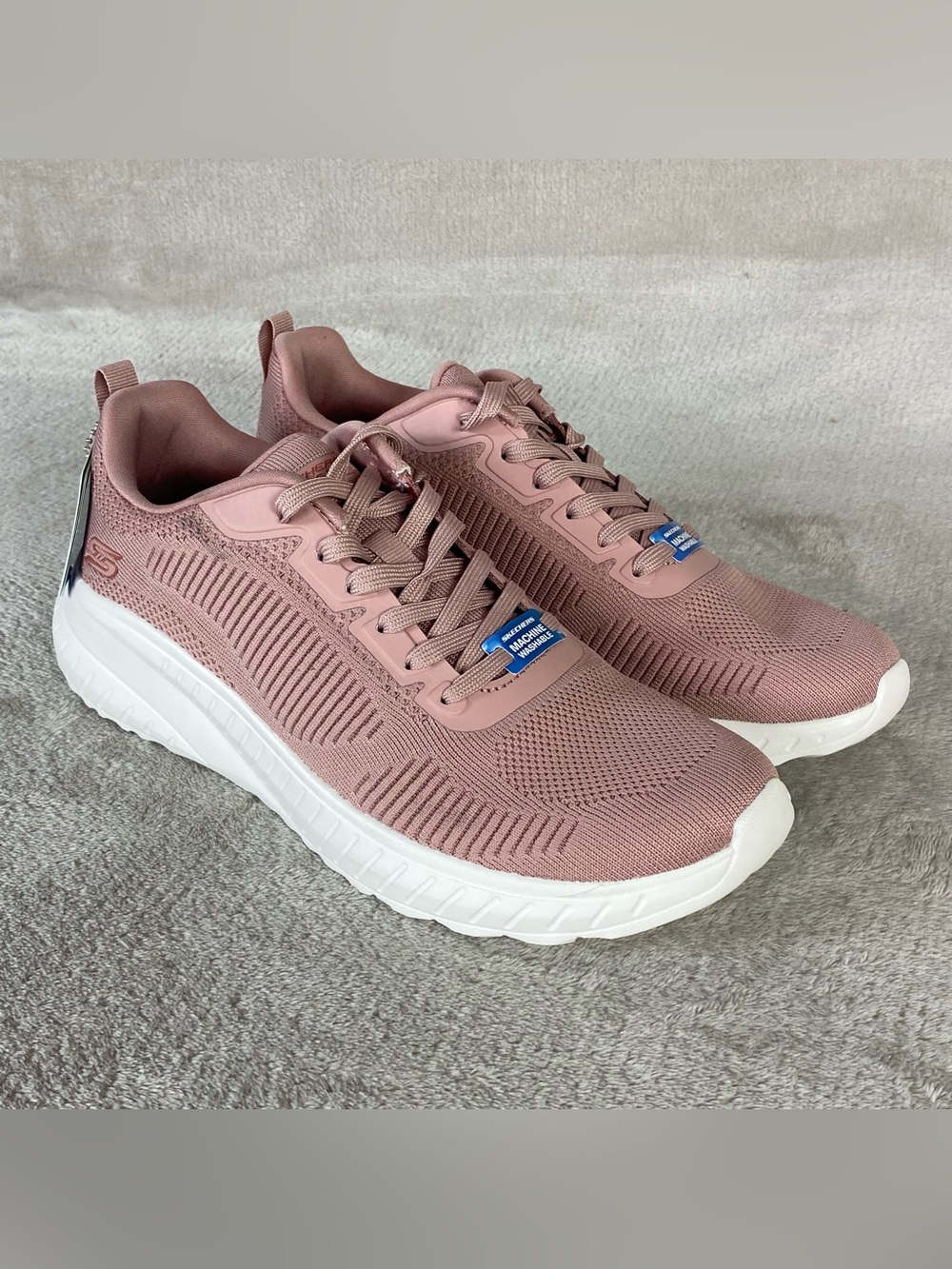 Skechers BOBS Sport Squad Chaos Womens Size 10 Blush Knit Walking Running NEW